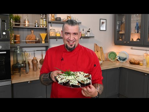 Видео: Фаршированные баклажаны. Теплый салат из баклажанов