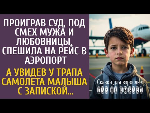 Видео: Проиграв развод, стюардесса спешила на рейс в аэропорт… А увидев у трапа самолета малыша с запиской…