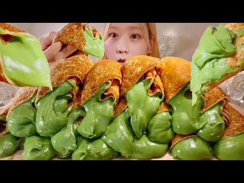 Видео: ASMR Креп с маття нутеллой【русские субтитры】【Mukbang/ Eating Sounds】