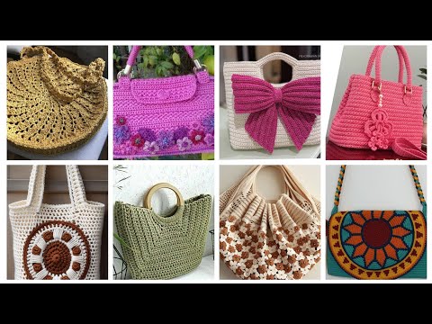 Видео: Красивые и потрясающие модели сумок, связанных крючком для девочек | Вязаные крючком кошельки