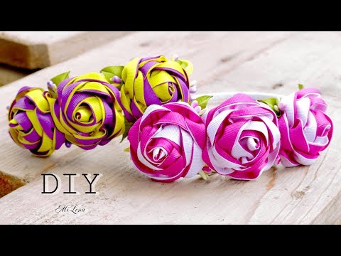 Видео: ОБОДОК С ЦВЕТАМИ, МК / ЦВЕТЫ ИЗ РЕПСА, МК / DIY Grosgrain Flowers Headband