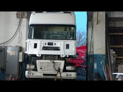 Видео: Установка кабины даф 95 хф. #daf
