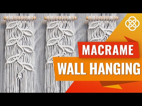 Видео: Панно с листьями в технике макраме | DIY | Урок макраме для новичков