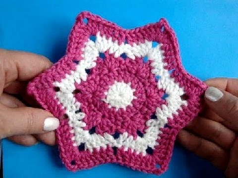 Видео: Вязание крючком Урок 244 Шестиугольная звезда  Crochet star