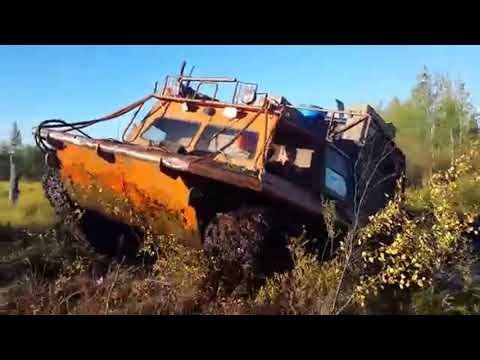 Видео: ГАЗ-71, ГТТ , на строительстве дорог, МТЛБ застрял.