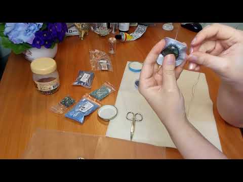Видео: Мастер класс по кулону  Часть 2  Мозаичная оплетка кабошона
