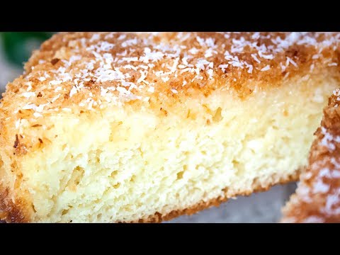 Видео: Кокосовый пирог со сливками, быстрый и очень вкусный! Простой рецепт теста на кефире!