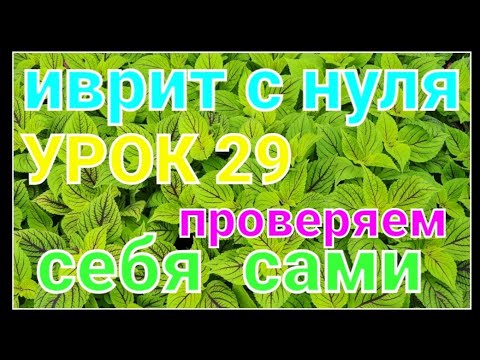 Видео: ИВРИТ С НУЛЯ.УРОК  29...                      ДАВАЙТЕ  ПРОВЕРИМ  СЕБЯ!