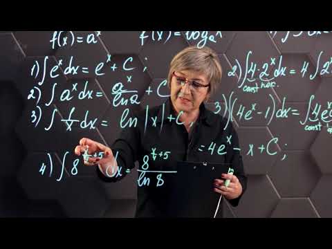 Видео: Первообразная показательной и логарифмической функций. 11 класс.