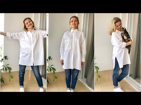 Видео: Люксовая обработка рубашки. Как сшить блузку без оверлока. Sew a shirt. Оверсайз выкройка. #23