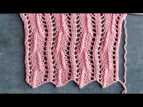 Видео: Простой и лёгкий ажурный узор спицами для вязания джемперов, палантинов, носков