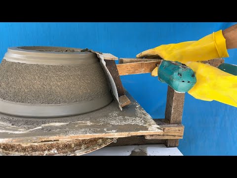Видео: Как сделать горшок из цемента, 2 тона кожи.
