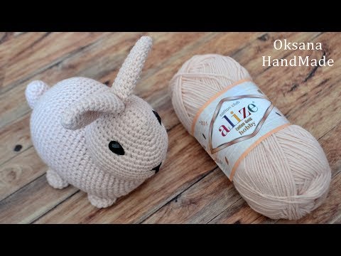 Видео: Игрушка Кролик крючком. Видео и схема. Crochet rabbit toy.