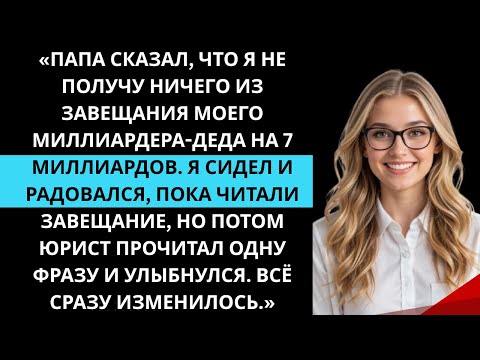 Видео: «Папа сказал, что я не получу ничего от деда-миллиардера, но юрист улыбнулся — всё изменилось.»