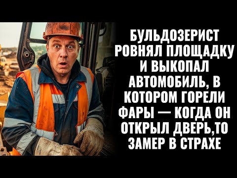 Видео: Бульдозерист ровнял площадку и выкопал автомобиль  — когда он открыл дверь, то замер в страхе