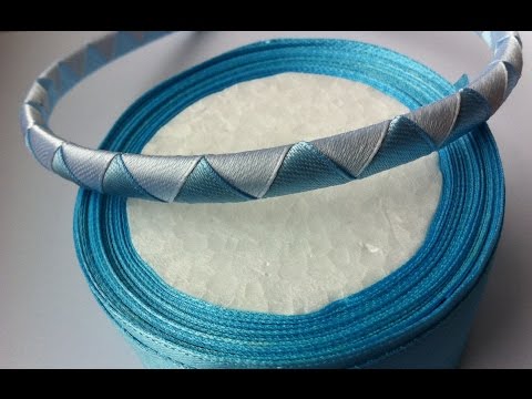 Видео: Оплетение ободка двумя лентами/Ободок Змейка
