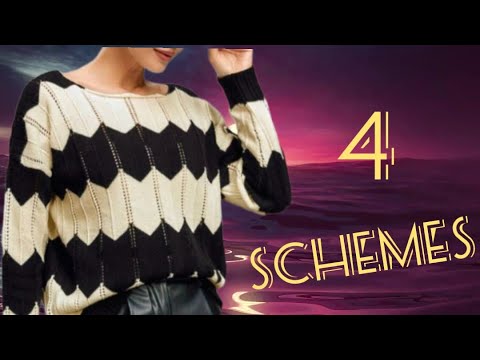 Видео: 4 улетных свитера со схемами вязания. 4 awesome sweaters with knitting patterns.