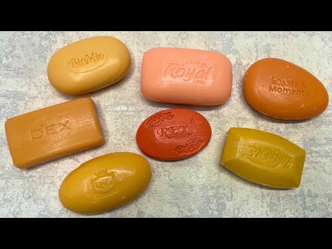 Видео: Сухое оранжевое мыло 🧡/ Dry soap cutting/ ASMR