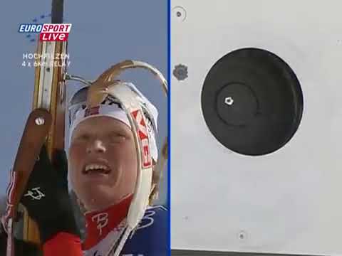 Видео: биатлон чемпионат мира 2005 (Хохфильцен) эстафета женщины