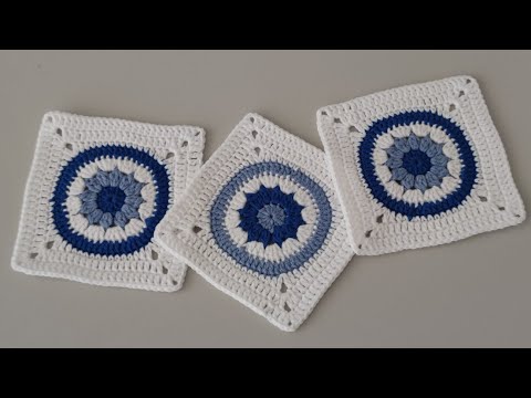Видео: Как связать крючком самый простой квадрат от сглаза? | Вязание крючком квадрата для начинающих