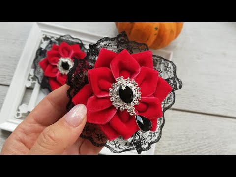 Видео: Бархатные бантики!!!! Бантики из бархатной ленты 2,5см