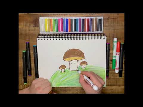 Видео: Урок рисования для детей от 3 лет. Рисуем Грибочки!