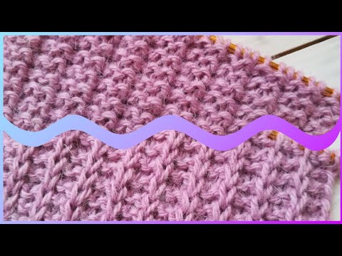 Видео: Простые узоры спицами. Узор  вертикальные дорожки.