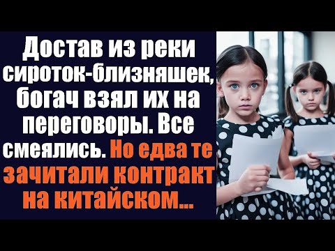 Видео: Достав из реки сироток близняшек, богач взял их с собой на важные переговоры. Все смеялись, но едва