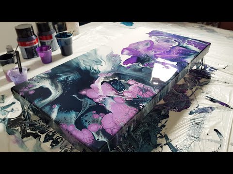 Видео: ЦВЕТА!!!! 💜 ПОТРЯСАЮЩЕЕ СОЧЕТАНИЕ! Живопись акриловыми красками - Абстрактная живопись