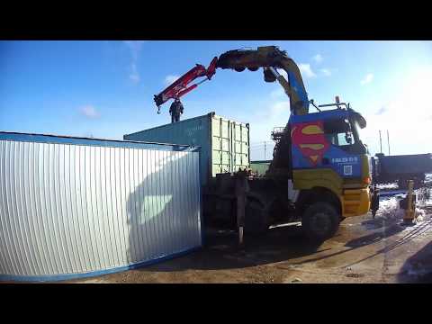 Видео: Контейнер 20 фут. Мощный манипулятор в СП-б