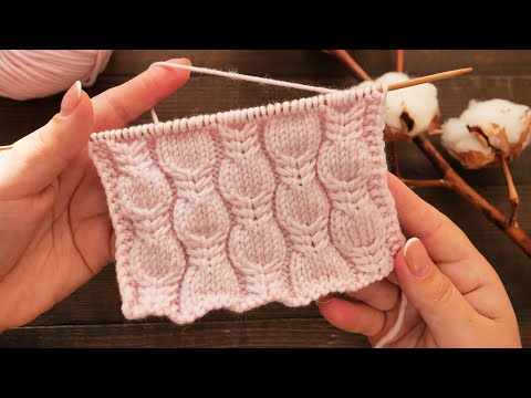 Видео: Узор «Колос в Косах» спицами 🌾 «Wheat Ear Cable Stitch» knitting pattern