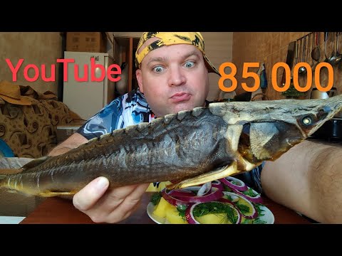 Видео: МУКБАНГ 85 тысяч подписоты YouTube/ОБЖОР Стерлядь х/к