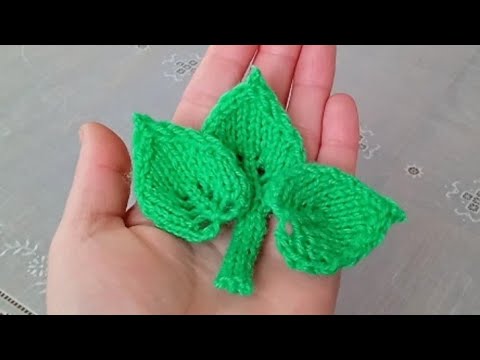 Видео: Простые листочки спицами