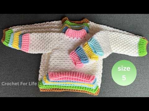 Видео: Легко связанный крючком свитер / Легко связанный крючком детский кардиган / Кардиган для всей жиз...