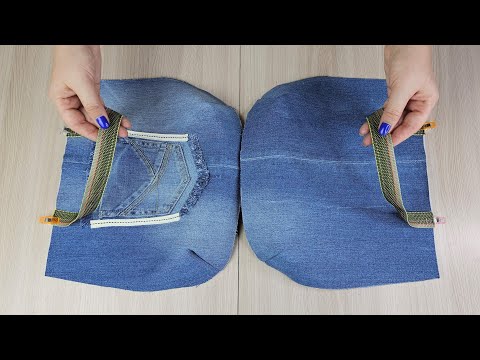 Видео: ⭐️ ОЧЕНЬ ПРОСТО Сшить Сумку Тоут из старых джинсов!