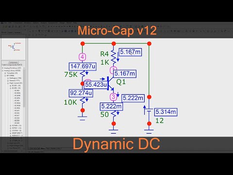 Видео: Micro-Cap | Динамический анализ по постоянному и переменному току | Dynamic DC | Dynamic AC