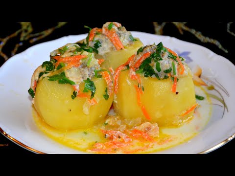 Видео: ФАРШИРОВАННЫЙ КАРТОФЕЛЬ с подливкой 🥔 Легкое блюдо получается очень вкусным 🍲