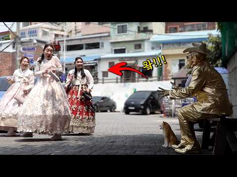 Видео: Розыгрыш с золотой статуей! Удивительная реакция!! Боже мой!