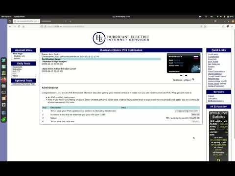 Видео: Hurricane Electric IPv6 Certification - 07 - Уровень Administrator