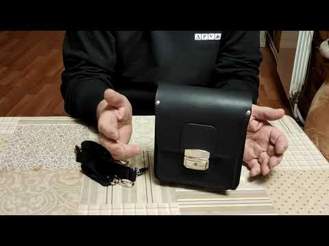 Видео: Мужская кожаная сумочка на поясной ремень. МФУ.