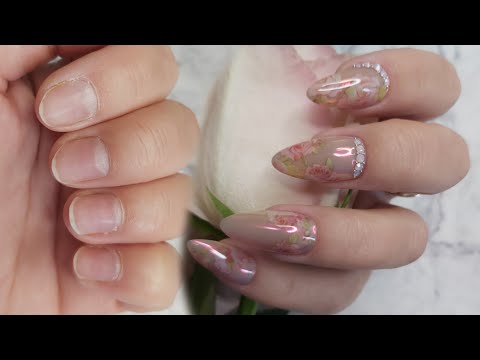 Видео: Наращивание ногтей от и до конца гелем Silcare. Самый нежный дизайн с фольгой и втиркой.