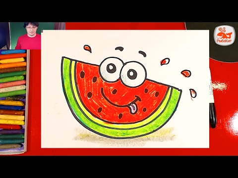Видео: Как нарисовать АРБУЗ : уроки рисования для детей от 3 лет