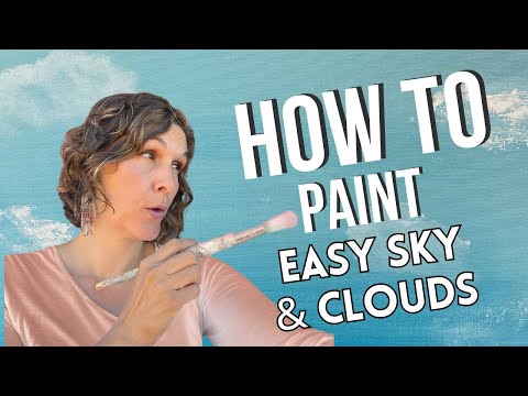 Видео: Как нарисовать простые облака и плавный переход неба акриловой краской