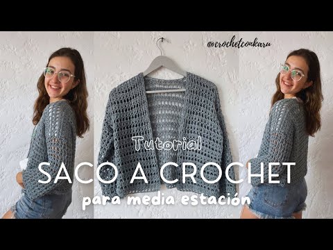 Видео: Вязаный жакет крючком — пошаговое руководство для начинающих | Вязание крючком с Кару