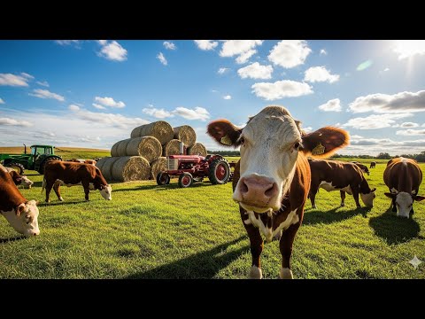 Видео: Что скрывает тихий день на ферме? Жизнь среди коров и полей 🚜🐂🦬
