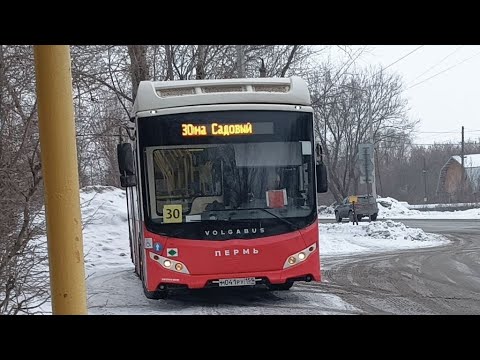 Видео: Пермь~Автобусный маршрут №30К ~ Volgabus-5270.G2 (CNG)~Тенториум - М/р Садовый~ Пермгорэлектротранс
