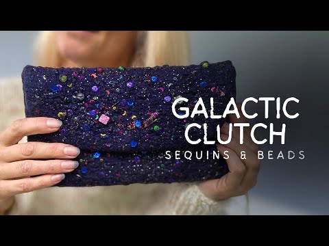 Видео: Валяние в технике «галактический космос» с пайетками, блестками и бисером + шаблон