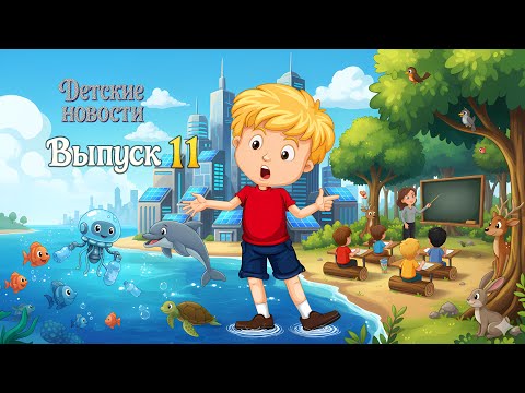 Видео: Детские новости • Выпуск 11 🌍 Робот для океана, солнечные панели и лесная школа