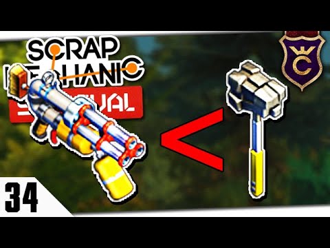 Видео: ЧТО КРУЧЕ МОЛОТ ИЛИ ПУЛЕМЁТ #34 Scrap Mechanic Survival