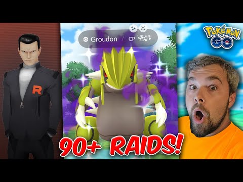 Видео: Более 90 рейдов Shiny Shadow Groudon завершены, и вот что мы получили! (Pokémon GO)